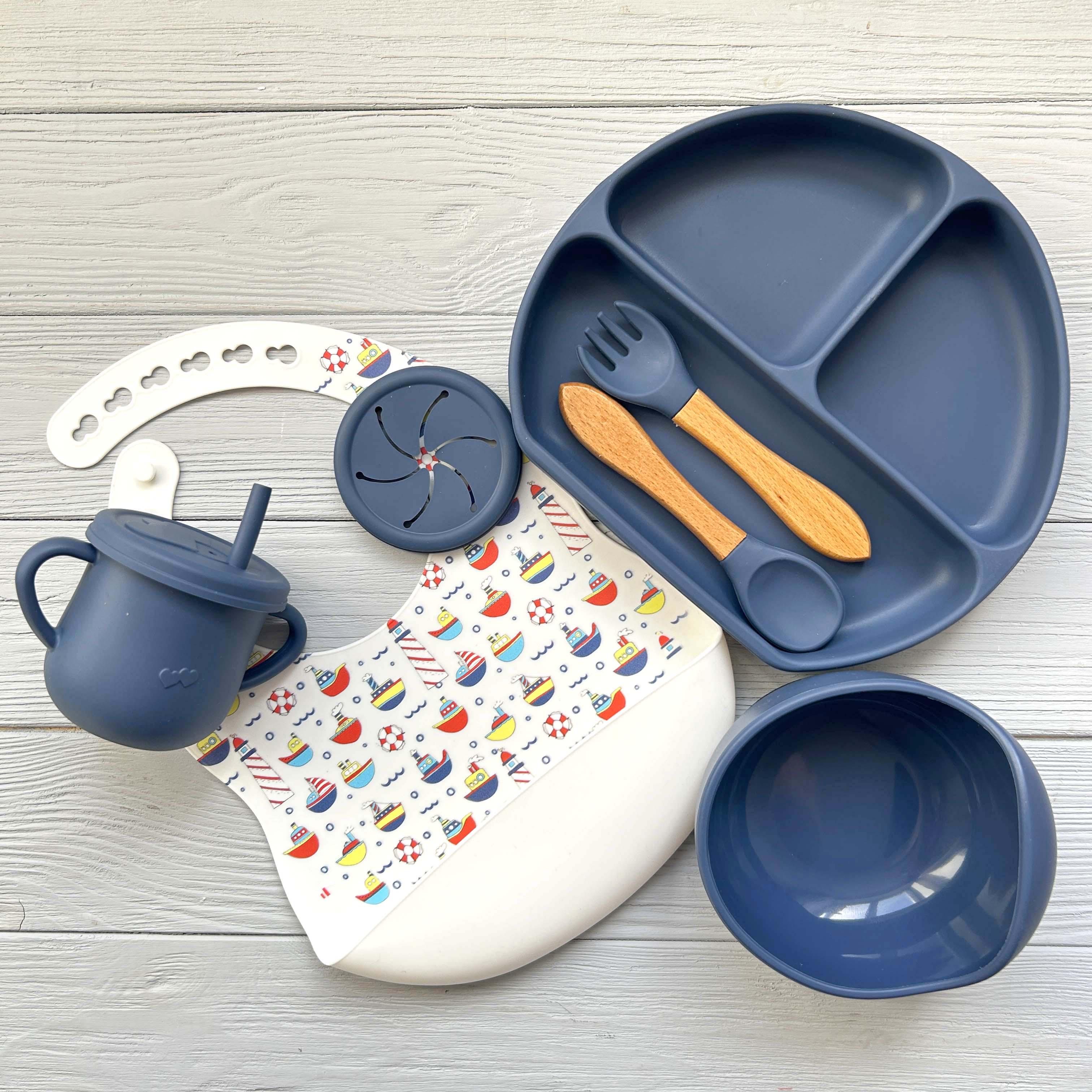 Набор детской посуды из силикона img_e0452 Y10 Темно-синий (65627)