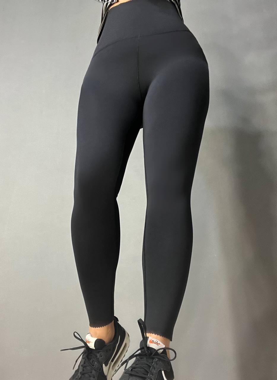 Лосини жіночі LADY HUREM 2513 утягуючі фігурний край тканина дайвінг ойшо широкий пояс M Чорний (1683)