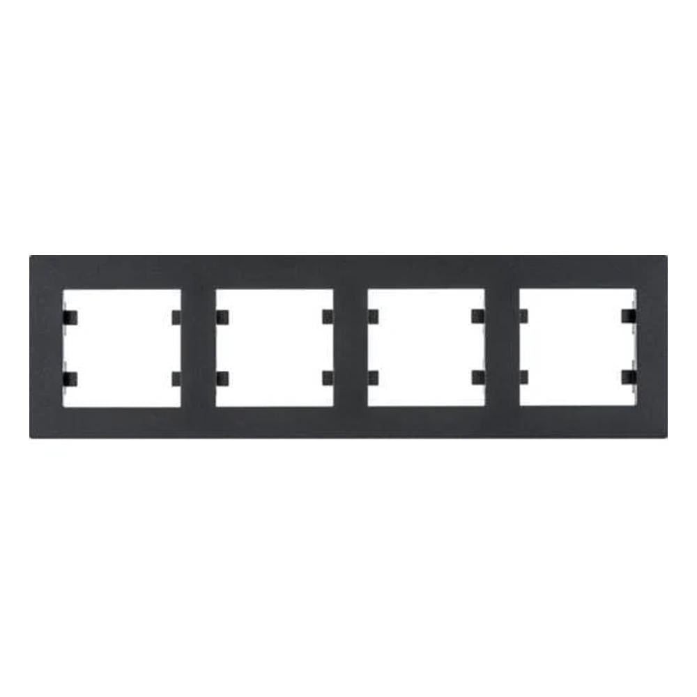 Рамка 4-постовая Hager Lumina-Intens горизонтальная 300,4х87,4х10,4 мм Черный (WL5743)