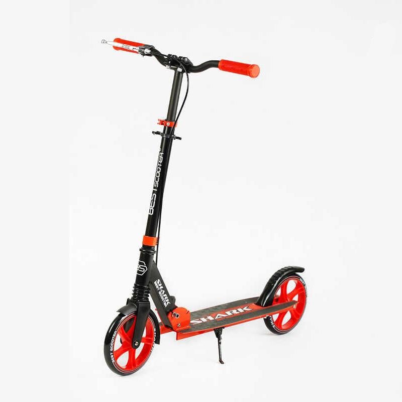 Самокат двухколесный Shark с амортизатором Black/Red (134901)
