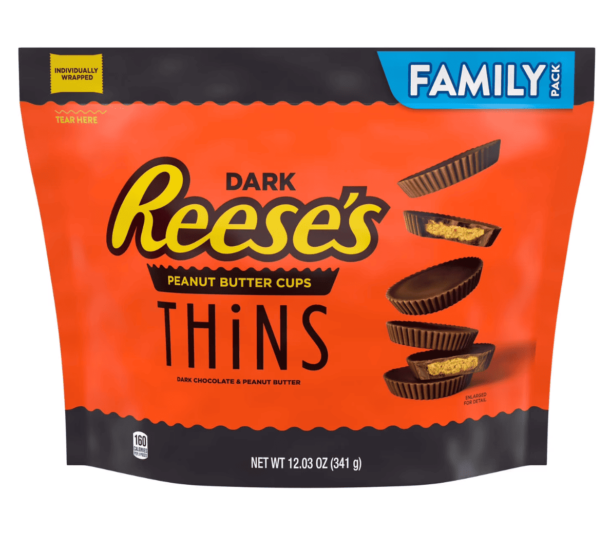 Шоколадні цукерки Reese's Thins Dark Chocolate Peanut Butter Cups 341 г (3117216396)
