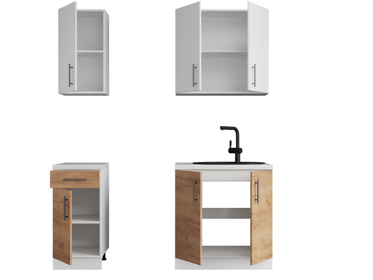 Комплект кухни К-1 Эверест Оптима без столешниц 1,8 м Белый/Крафт золотой (ЕК-26003) - фото 2 Комплект кухни К-1 Эверест Оптима без столешниц 1,8 м Белый/Крафт золотой (ЕК-26003) - фото 2