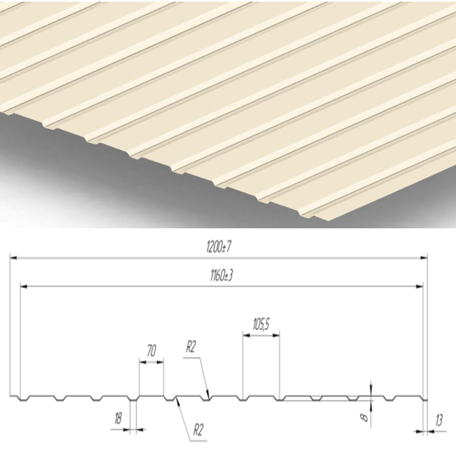 Профнастил Partner С-10 0.45 цинк 120 г/м.кв 1200х1000 мм Ral 1015 полиэстер Слоновая кость - фото 2 Профнастил Partner С-10 0.45 цинк 120 г/м.кв 1200х1000 мм Ral 1015 полиэстер Слоновая кость - фото 2