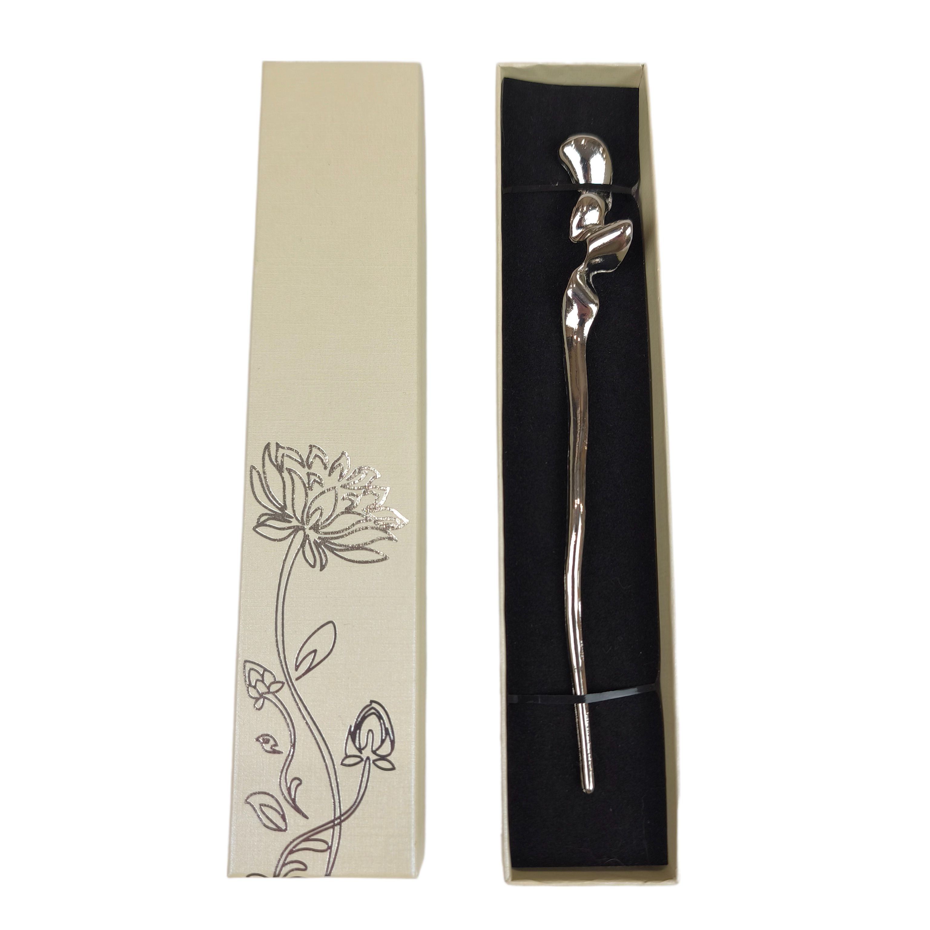 Заколка для волос металлическая в подарочной коробочке (28097)