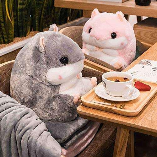 Мягкая игрушка Хомяк 38 см и плед 110х160 см Серый (70328) - фото 5