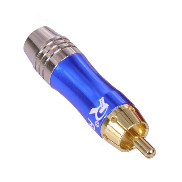 Штекер металевий SUNROZ під паяння FreeEnd-RCA Male Blue/Gold (A48334)