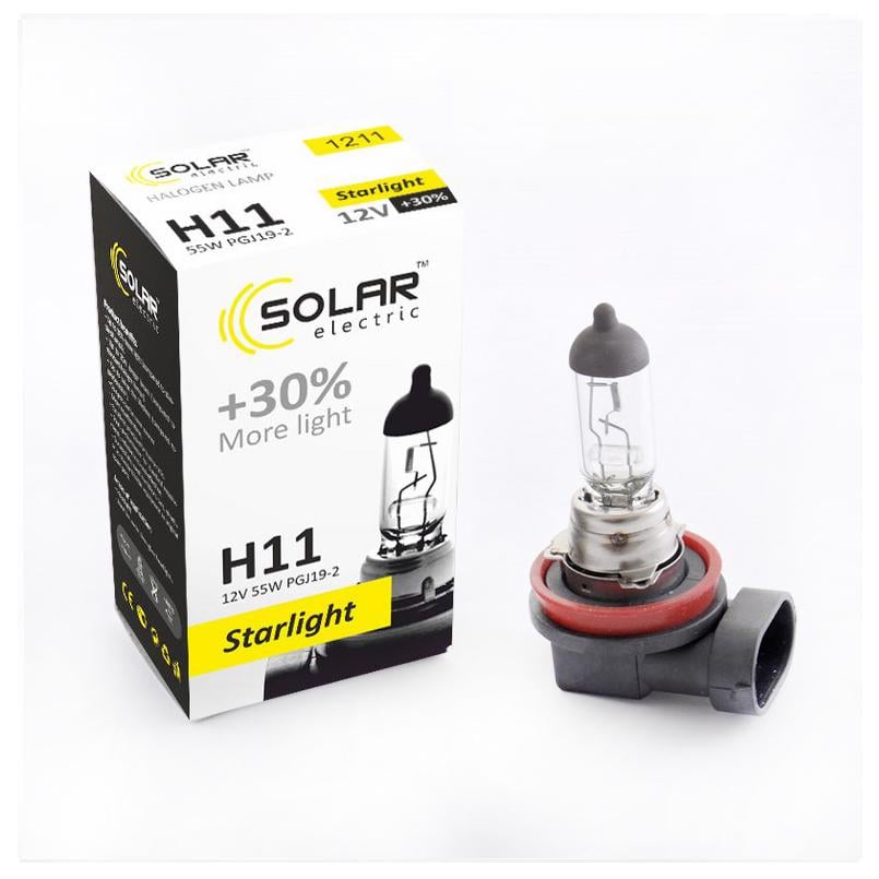 Галогеновая лампа Solar H11 +30% 12V 1211