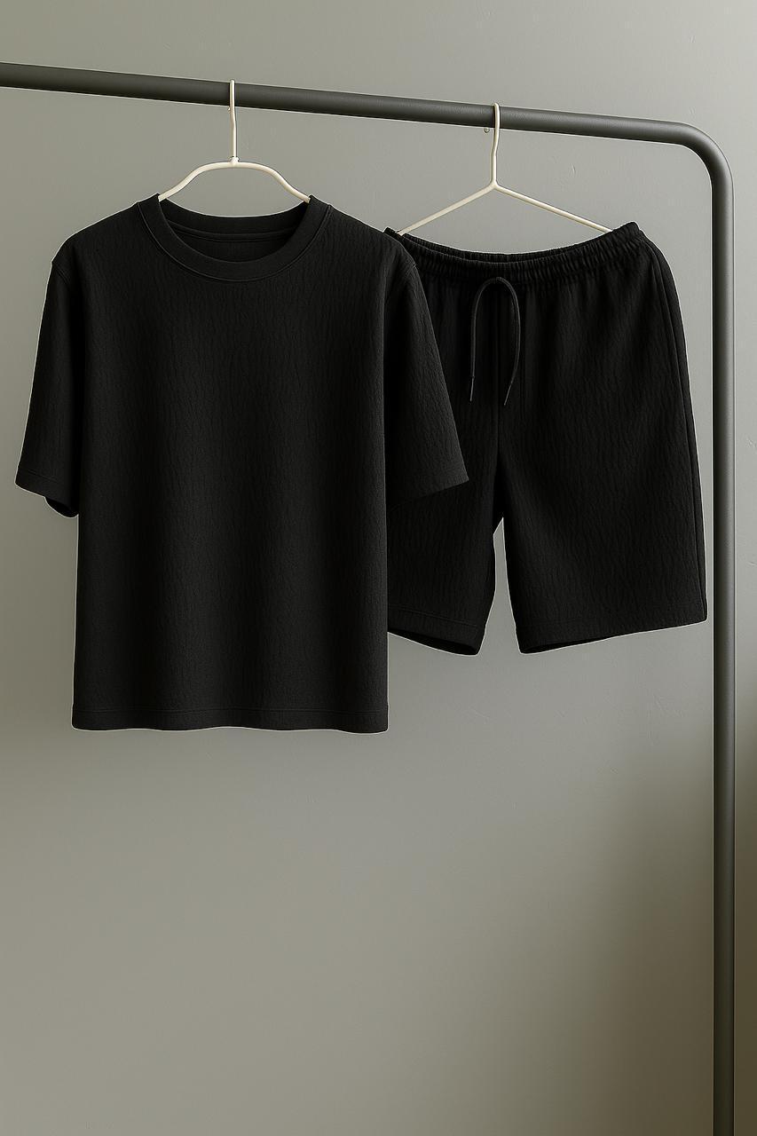 Костюм мужской летний Muslin повседневный L Черный (Q0059/2) - фото 1 Костюм мужской летний Muslin повседневный L Черный (Q0059/2) - фото 1