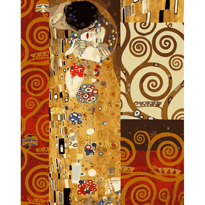 Картина по номерам Strateg Премиум Оранжевый поцелуй с лаком и уровнем 40x50 см (GS1412)