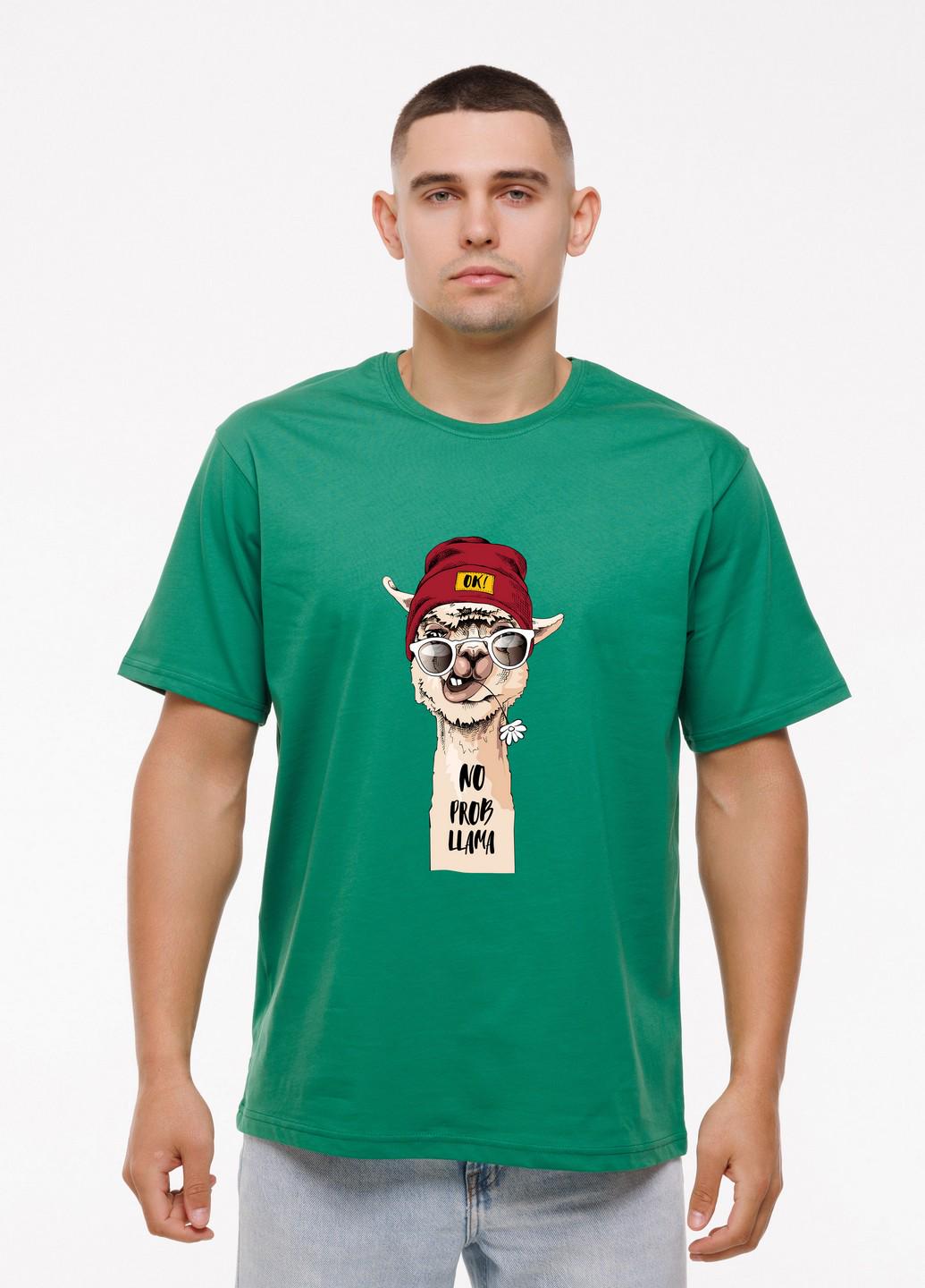 Мужская футболка No problama Наталюкс XL Зеленый (1218048602441)