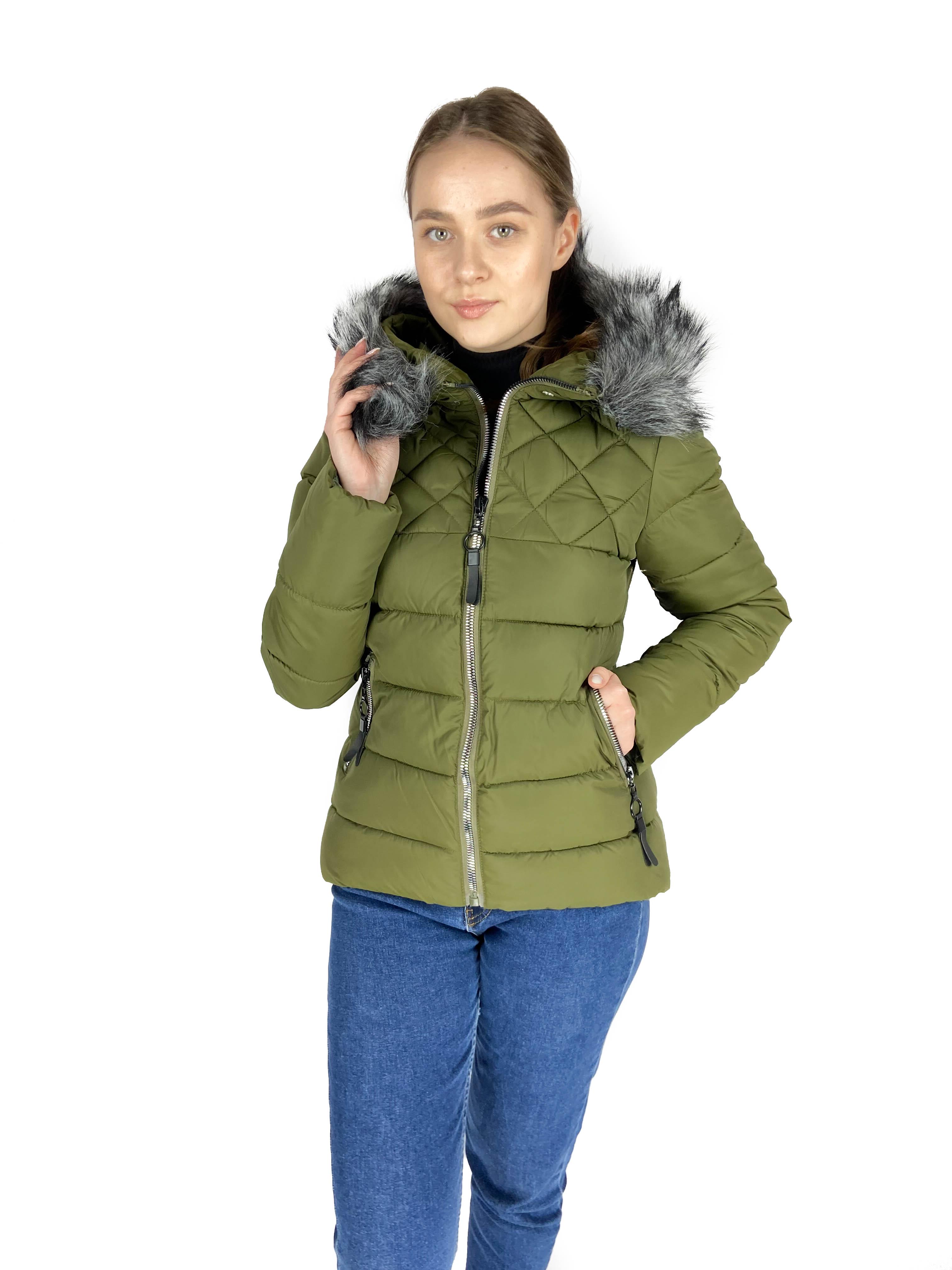 Куртка женская короткая зимняя RUYIXUE JK670 L Хаки