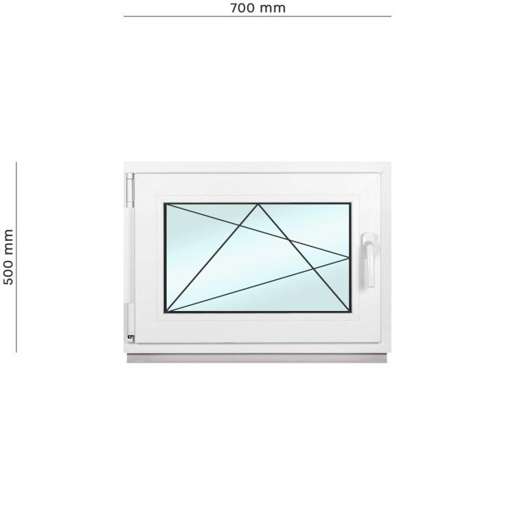 Окно металлопластиковое Framex поворотно-откидное с левым открытием 700х500 мм Белый - фото 2
