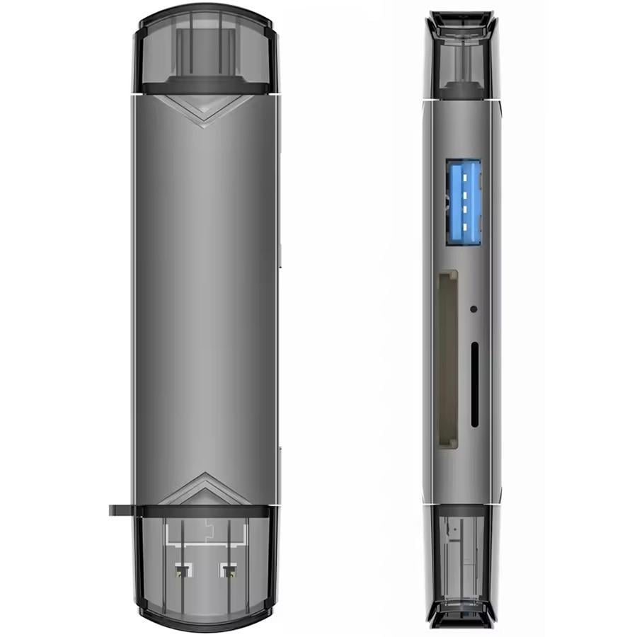 Кардридер U&P USB Type-C/USB 3.0/Micro USB-microSD/SD/USB 3.0 OTG Grey (SSE-U08-GY) - фото 4 Кардридер U&P USB Type-C/USB 3.0/Micro USB-microSD/SD/USB 3.0 OTG Grey (SSE-U08-GY) - фото 4