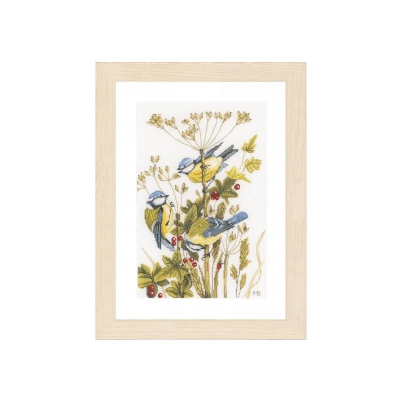 Набор для вышивания крестиком Lanarte PN-0156945 Birds with berries (18728)