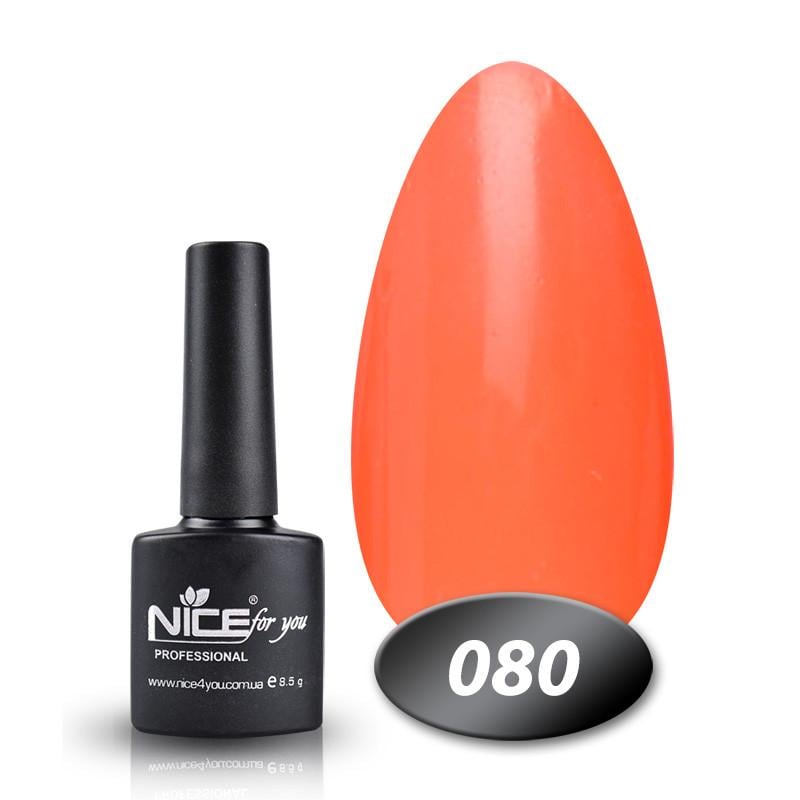 Гель-лак Nice for you Основна палітра 8,5 г №080 Помаранчево-кораловий - фото 1