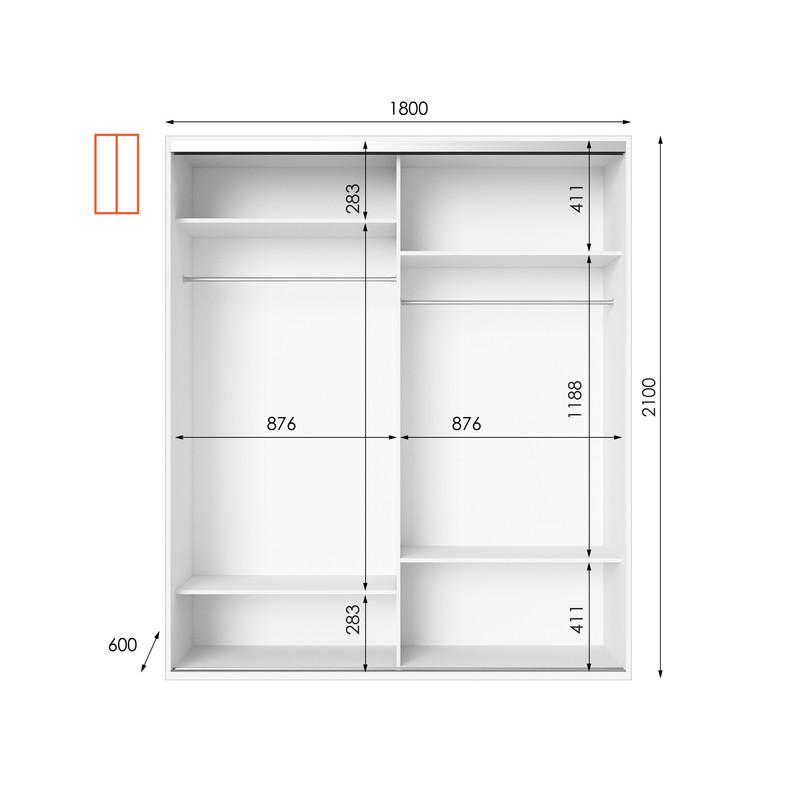 Шафа-купе Idea серія 9 180х60х210 см Білий (1786) - фото 2