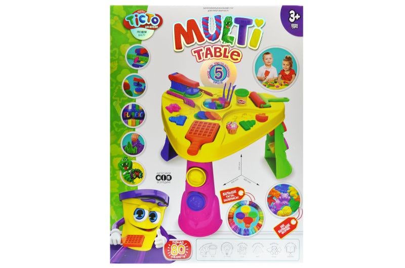 Игровой набор для лепки Danko Toys Multi Table 5в1 52х39х11см Желтый/Зеленый/Розовый (MTB-01-01U)