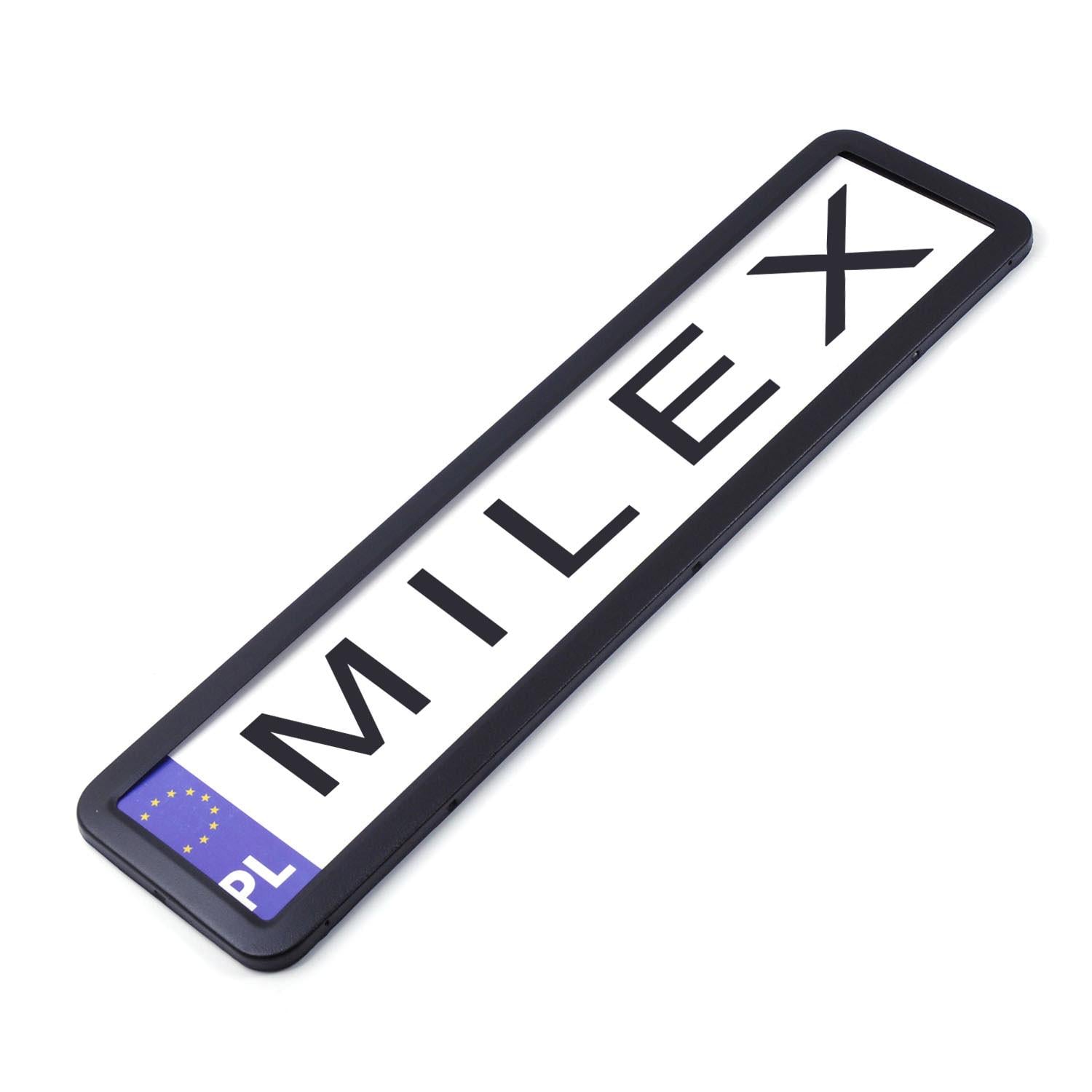 Рамка номеру Milex RT 25351 нержавіюча сталь Чорний матовий (278337)