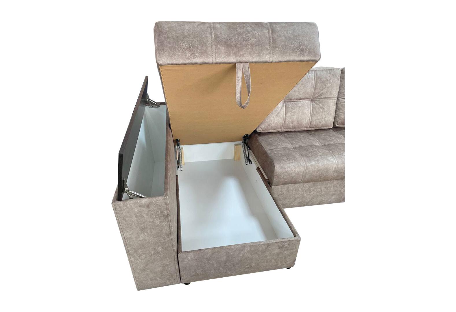 Мягкий уголок Vika Техас ДСП 255x140 см Крокус 08 Exim textile угол 7 ЛВ Венге - фото 4