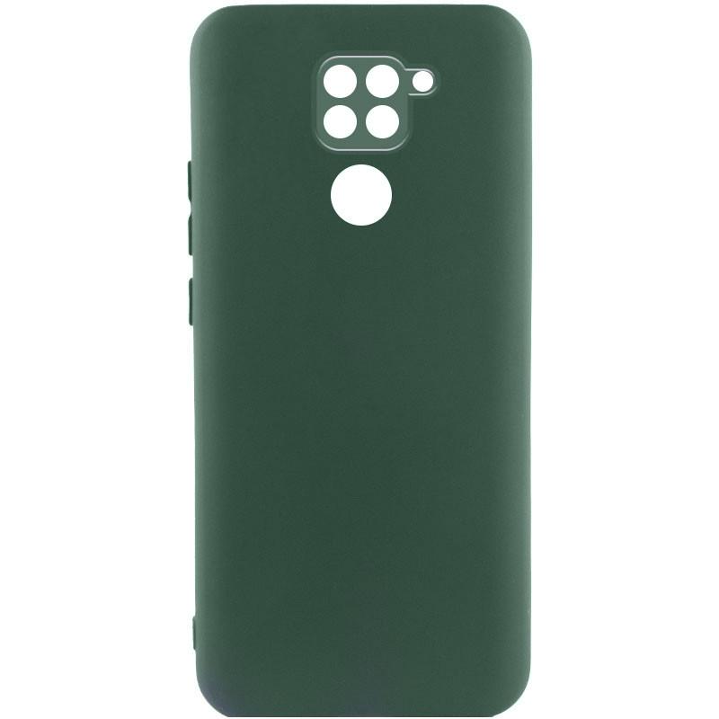 Противоударный чехол TPU GETMAN Liquid Silk Full Camera для Xiaomi Redmi Note 9 / Redmi 10X Зеленый / Dark green