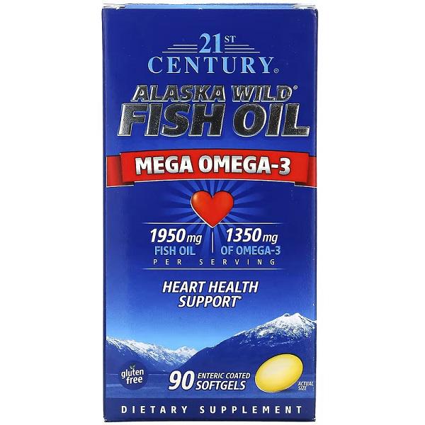Омега 3 21st Century Alaska Wild Fish Oil Mega Omega-3 90 Softgels