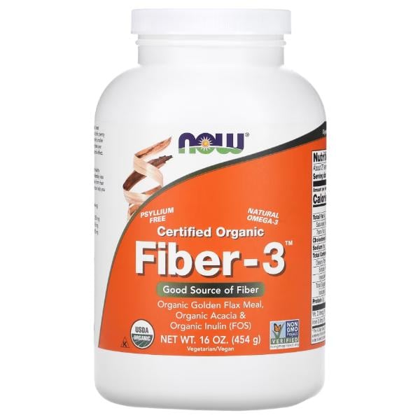 Клетчатка NOW Foods Fiber-3 454 г 27 порций (000025240)