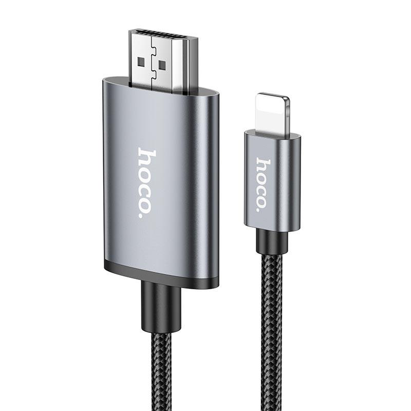 Кабель Hoco HD on-screen cable iP to HDTV UA27 1080p 2 м Metal/Grey (595910)