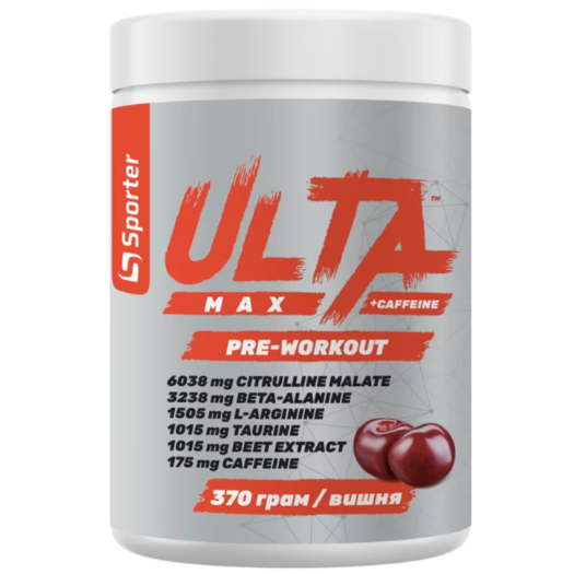 Комплекс предтренировочный Sporter Ulta Max Pre Workout/caffeine 370 г Вишня