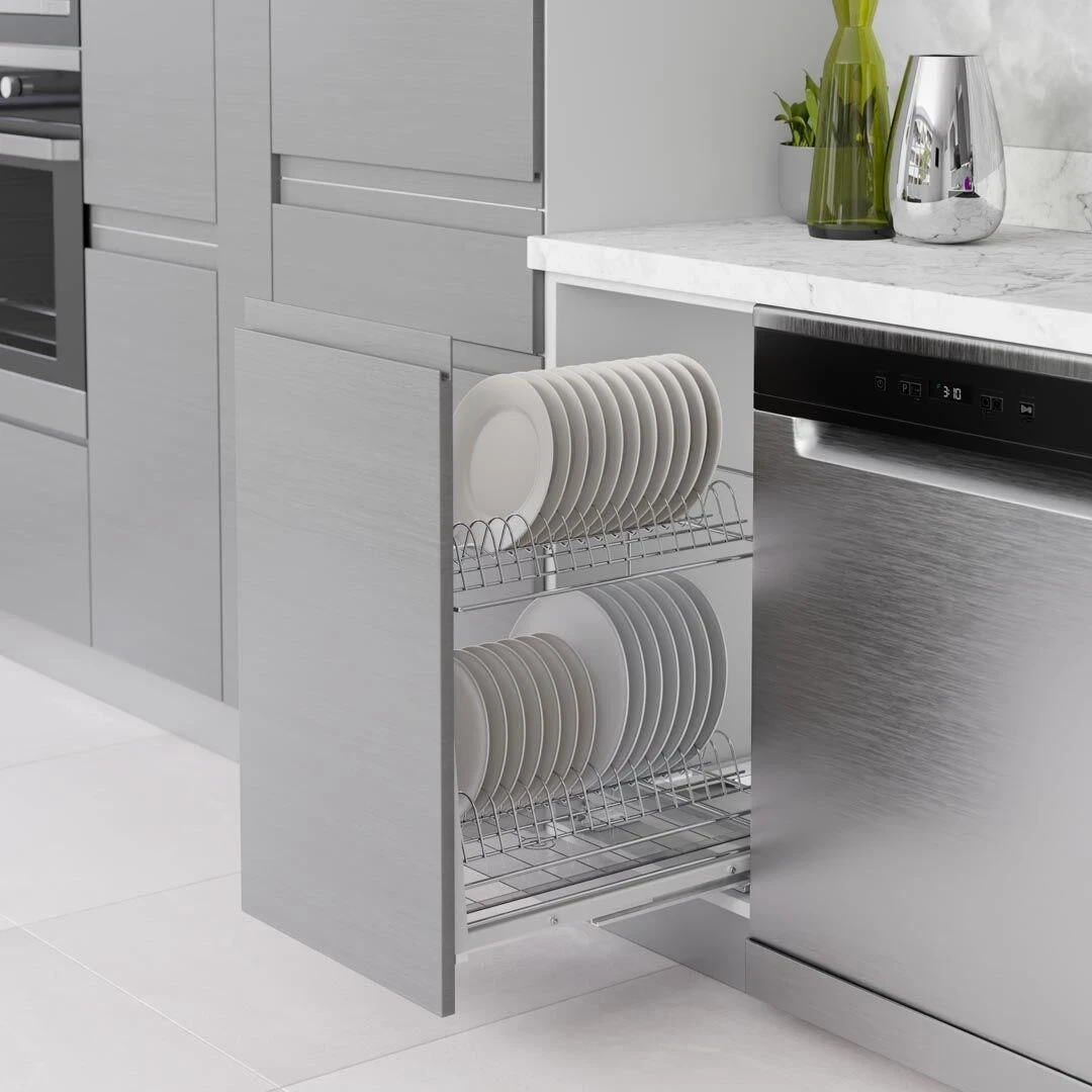 Карго-сушка Starax Хром 300 мм 2-х уровневая и Тандем направляющие полный выдвижение S-2110-С (014104)