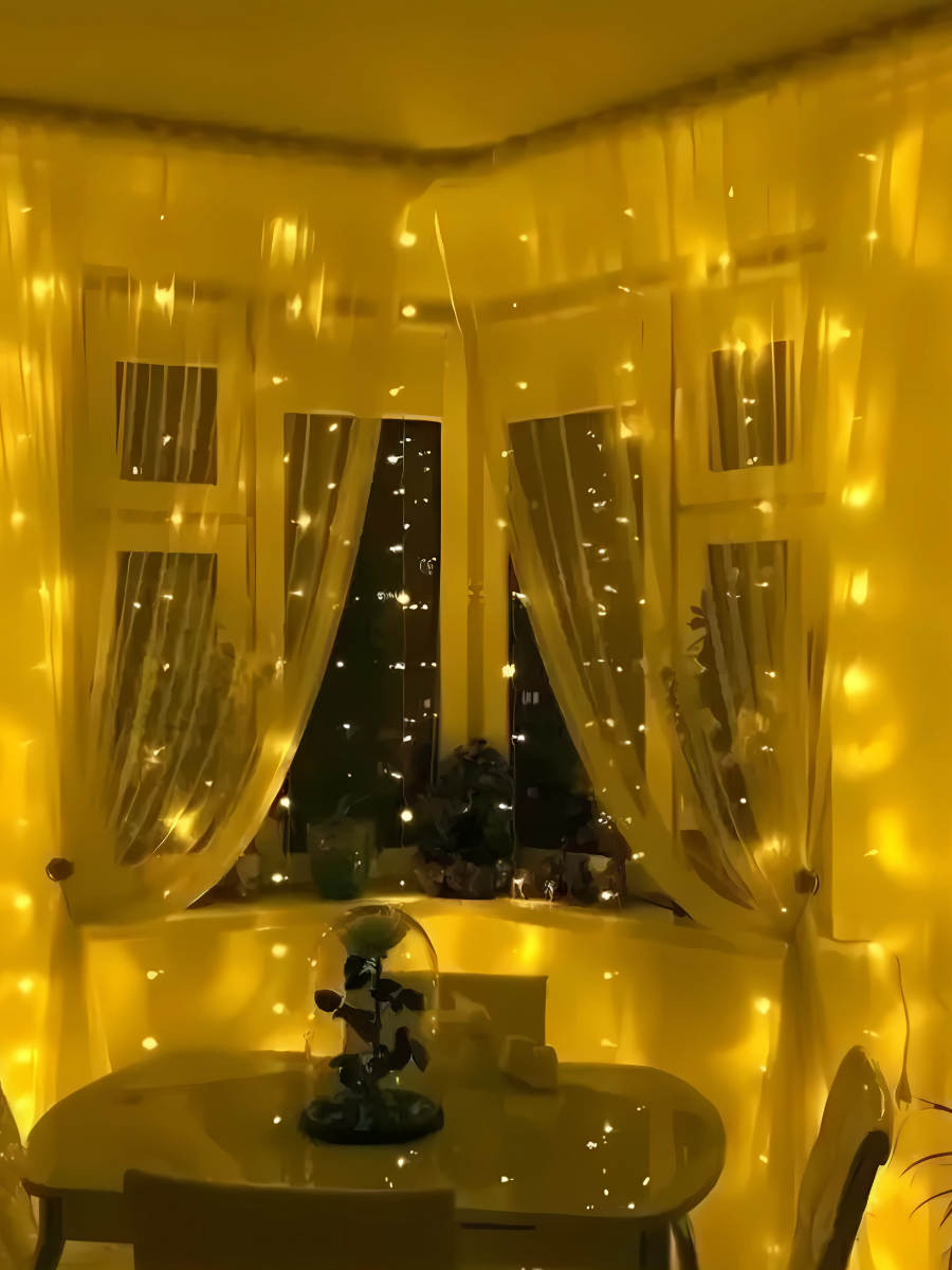 Гірлянда штора кульки-кракле 242 LED/USB тепле біле світло 3х3 м Білий (702355417)