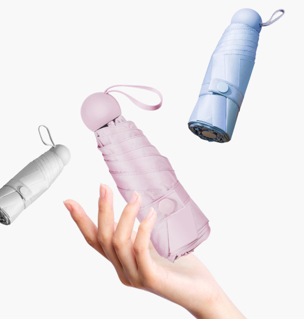 Парасоля складна 5499 95 см Бежевий (4228333) - фото 4