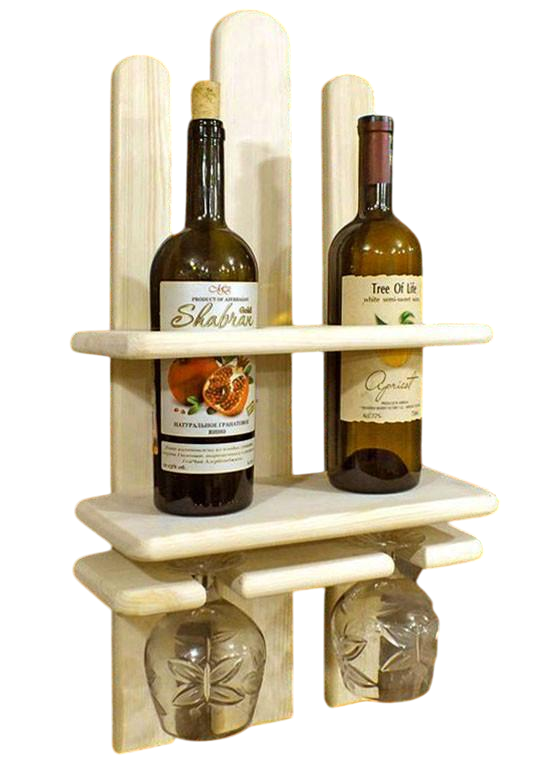 Полка для вина настенная из дерева Мукаи Бланже (ПНК-022101)