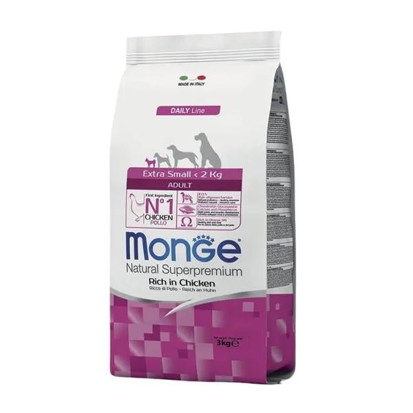 Корм для собак сухой Monge Dog Extrasmall курица с рисом 3 кг (000025604)