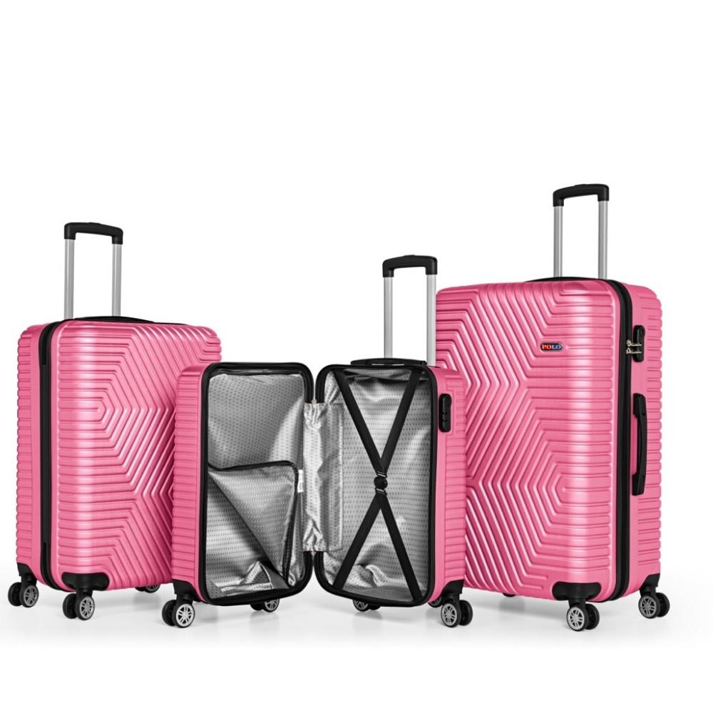 Чемодан Polo ПК016-М поликарбонат на 4-х двойных колесах средний М 70 л Нежно-розовый - фото 2 Чемодан Polo ПК016-М поликарбонат на 4-х двойных колесах средний М 70 л Нежно-розовый - фото 2