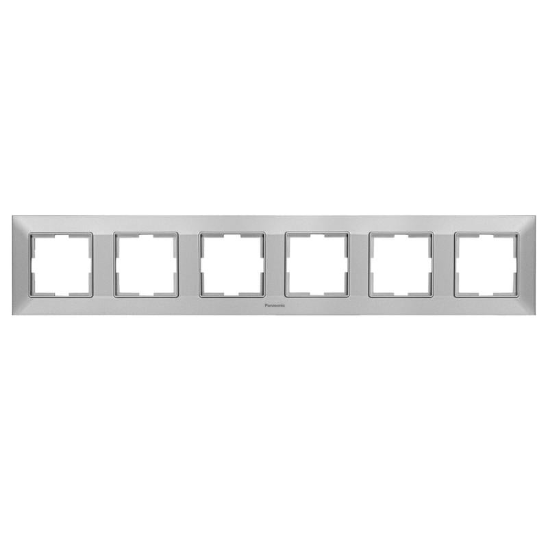 Рамка шестимісна Panasonic Arkedia Slim горизонтальна ABS Срібний (WNTF08062SL-UA1) - фото 1 Рамка шестимісна Panasonic Arkedia Slim горизонтальна ABS Срібний (WNTF08062SL-UA1) - фото 1