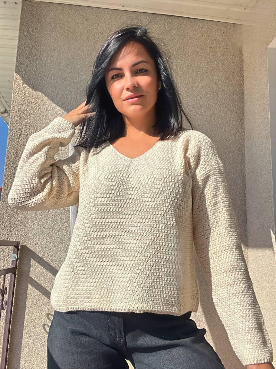 Джемпер жіночий MIX RAY 6770 светр мис ажурна в'язка OS Молочний (1106) - фото 6 Джемпер жіночий MIX RAY 6770 светр мис ажурна в'язка OS Молочний (1106) - фото 6