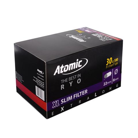 Блок фільтрів для самокруток Atomic Slim Long 30 пачок 100 шт.