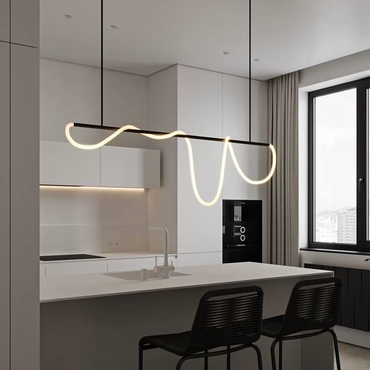 Люстра подвесная из гибкого неона 32 W Черный хром (SY9752-L1500 BHR) - фото 2 Люстра подвесная из гибкого неона 32 W Черный хром (SY9752-L1500 BHR) - фото 2