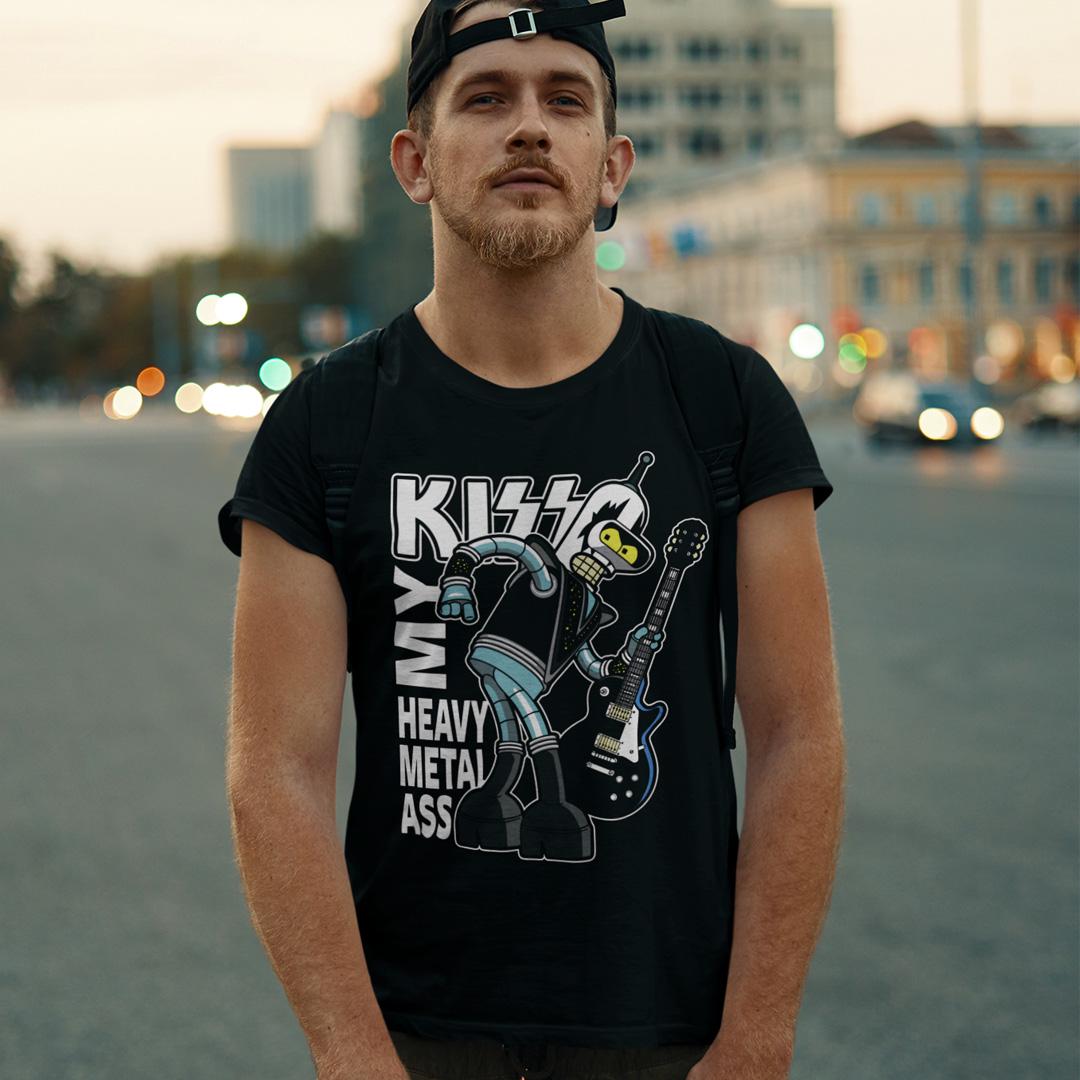 Футболка унисекс Futurama Kiss My Heavy Metal Ass blk L Черный (32701475)