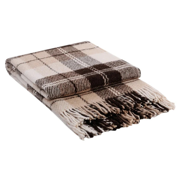 Плед шерстяной Love You Эльф 2 4711 170х210 см Белый с коричневым (8-6-5156572)