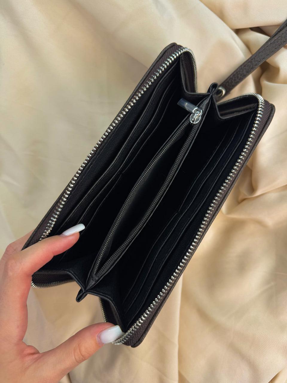 Клатч-гаманець чоловічий з натуральної зернистої шкіри Коричневий (2657659308) - фото 4 Клатч-гаманець чоловічий з натуральної зернистої шкіри Коричневий (2657659308) - фото 4