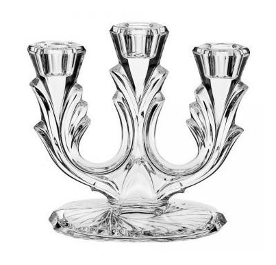 Свічник низький на 3 свічки Bohemia Candelabras 165 мм Прозорий (acd6542c)