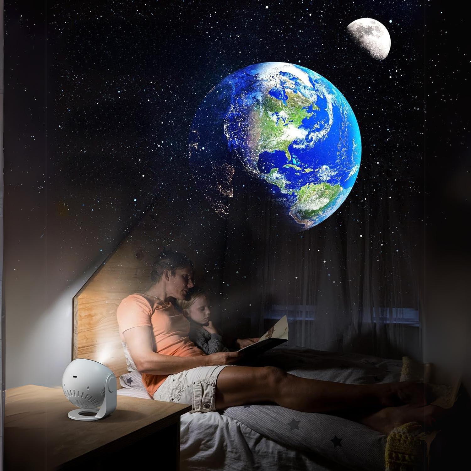 Ночник-проектор звездного неба планетарий Galaxy Projector 360° с 13 космическими слайдами и таймером сна. - фото 2 Ночник-проектор звездного неба планетарий Galaxy Projector 360° с 13 космическими слайдами и таймером сна. - фото 2