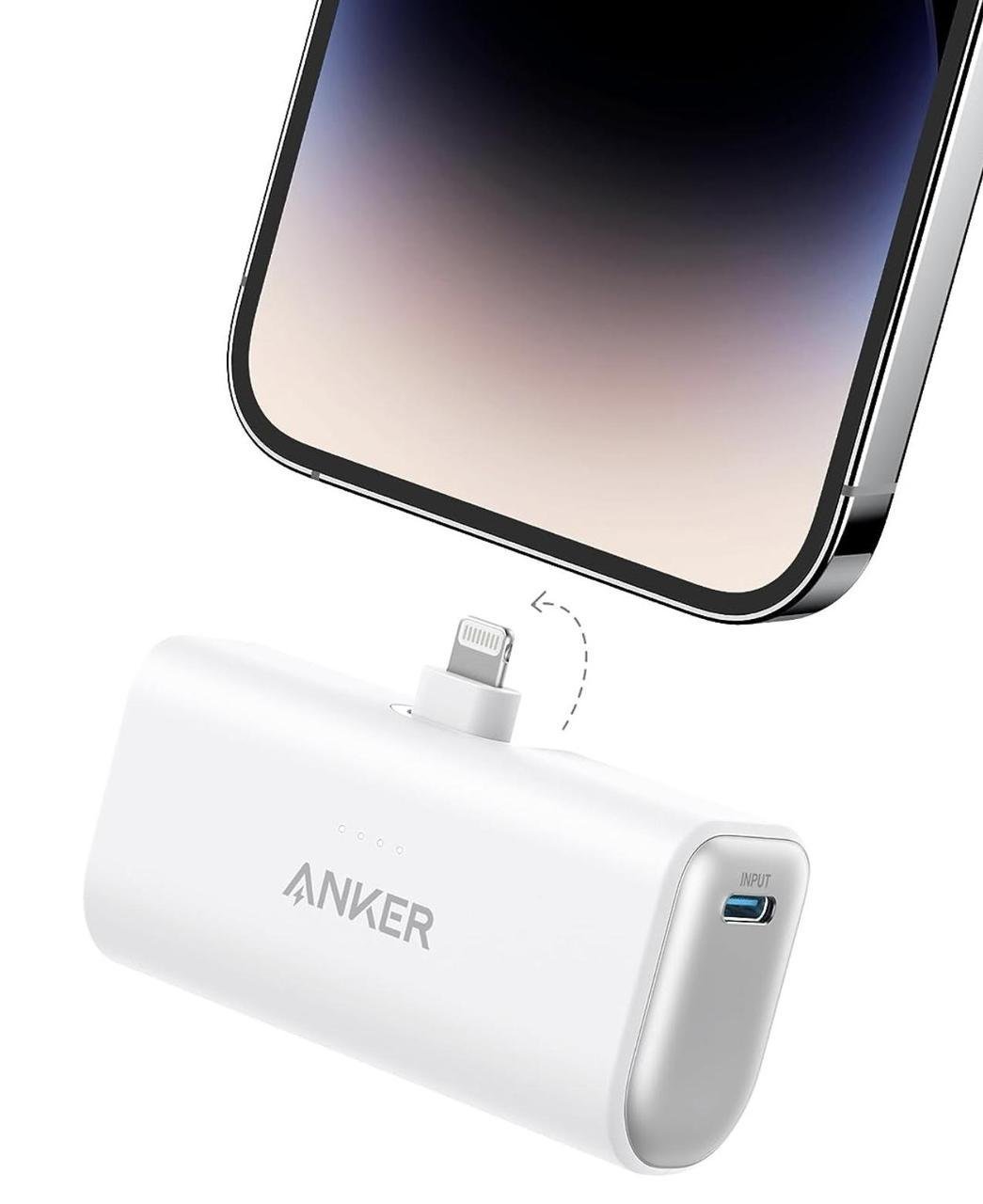 Повербанк Anker Nano із вбудованим складаним роз’ємом Lightning 5000 mAh White - фото 6