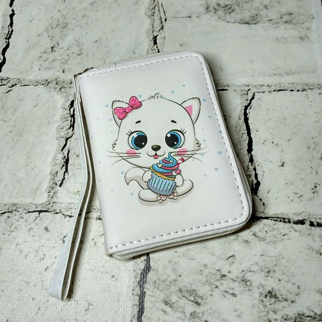 Кошелек детский с рисунком Котик (158-3-1)