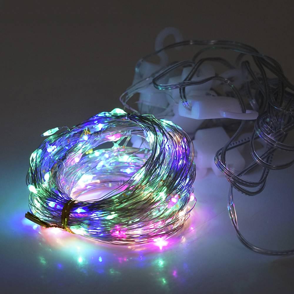 Гірлянда 300 LED шт.ора USB+пульт мідний провід 8 режимів 3х3 м прозора ізоляція Red/Green/Blue/Yellow