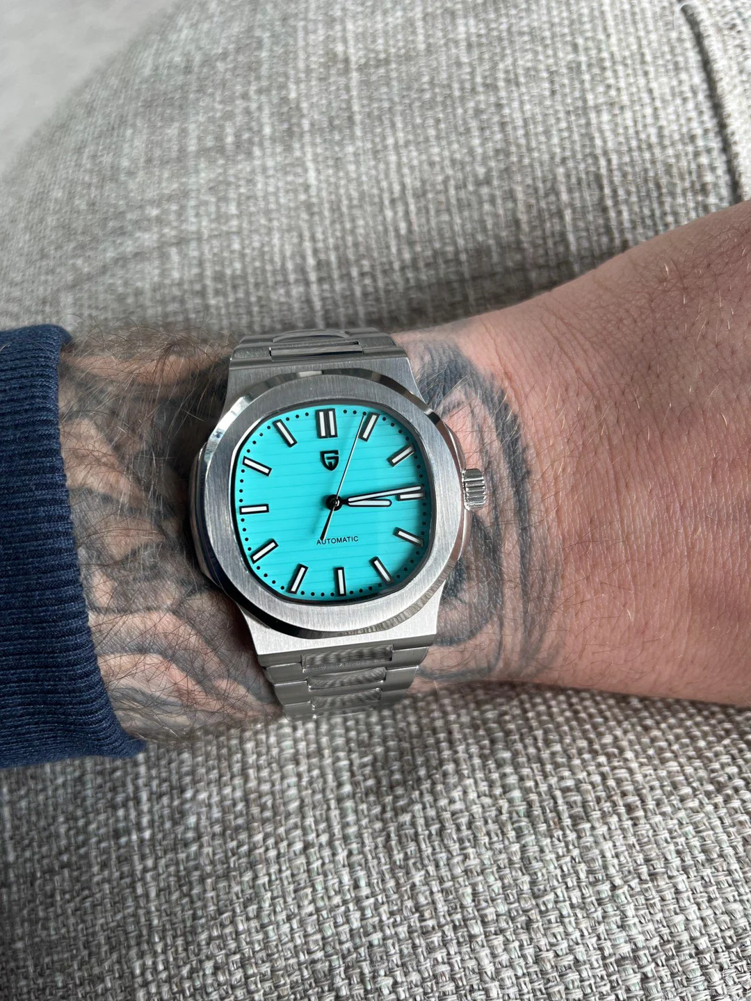 Годинник механічний Pagani Design PD-1728 водонепроникний з автопідзаводом Silver/Tiffany (22817062) - фото 7