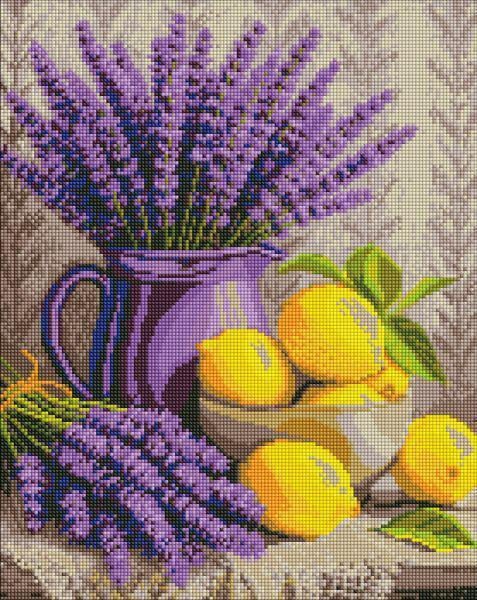 Алмазная мозаика Ideyka Лаванда и лимоны 40х50 см (AMO20486)