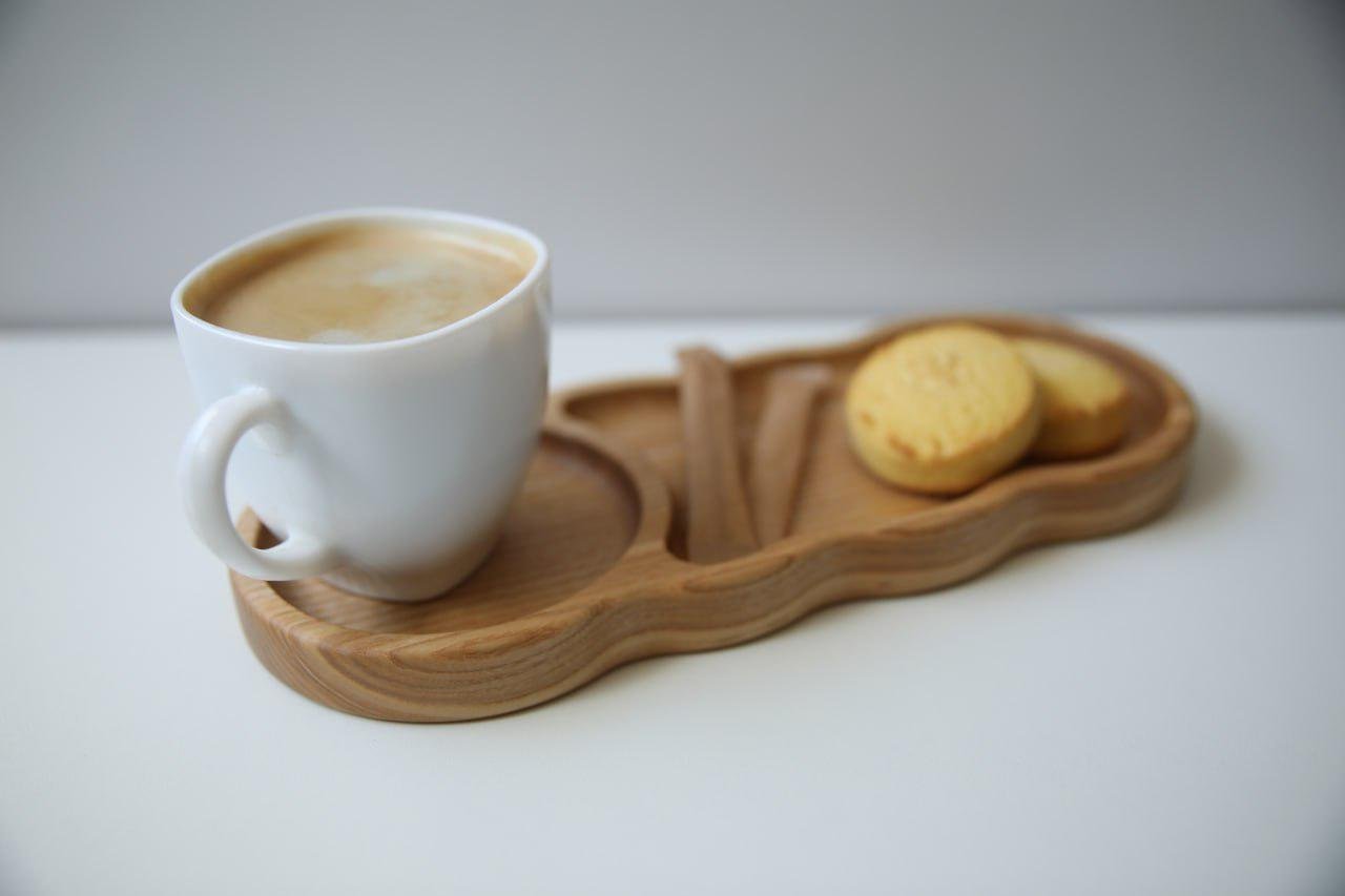 Подставка под кофейную чашку Волна двухсекционная Ясень (WDB-40.1) - фото 3