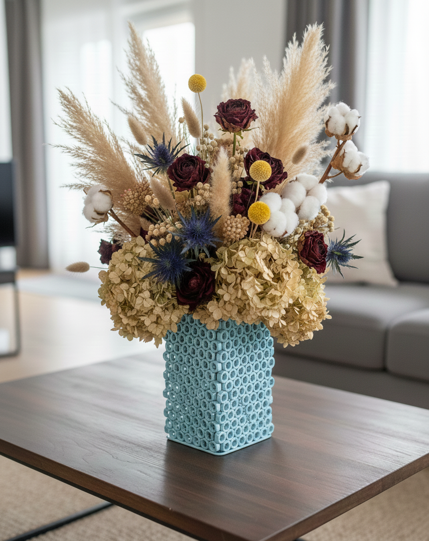 Ваза для сухоцветов из металла Голубой (31917456)